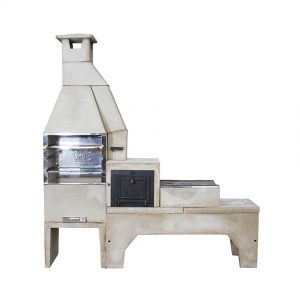 Conjunto Churrasqueira + forno e fogão à lenha