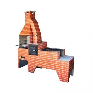 Conjunto Tijolinho 3x1 churrasqueira + Forno e fogão à lenha